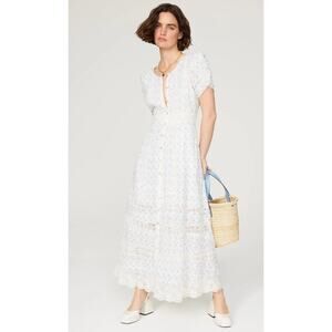 LoveShackFancy Tamsin Dress - Blue Floral, Size 2